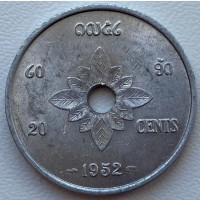 Лаос 20 центов 1952 год СОСТОЯНИЕ!!! а305