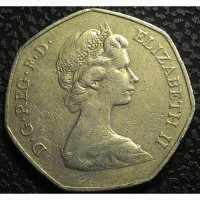 Великобритания 50 пенсов 1973
