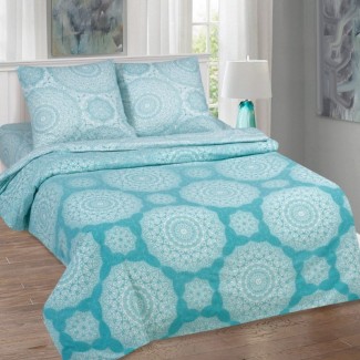 Марокко - стильное постельное белье с бирюзовым орнаментом (поплин, 100% хлопок)
