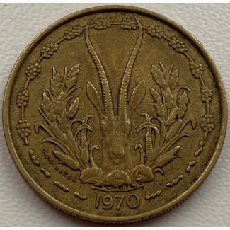 Западная Африка 25 франков 1970 год п74 СОХРАН