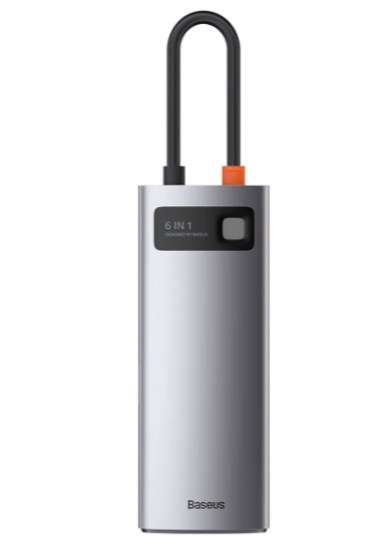 Фото 4. Переходник 6 в 1 USB Type-C Хаб Baseus Metal Gleam Series, USB-C to 3x USB 3.0 HDMI PD