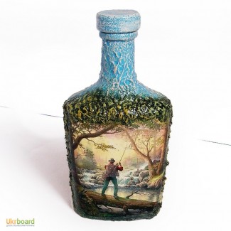 Декор бутылки «Заядлому рыбаку» Оригинальный подарок для мужчины рыбака