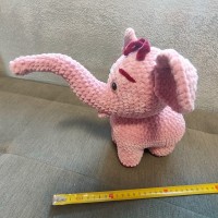 Іграшка вязана рожевий слон.слоник плюшевий ручна робота