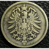 Германия 1 марка 1874 Е год, серебро! СОСТОЯНИЕ