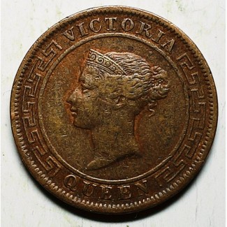 Британский Цейлон 1 цент 1892 год СОСТОЯНИЕ