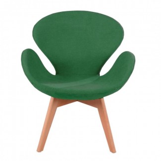Шикарное кресло Сван Вуд Армз зеленый