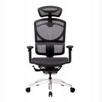 Кресло офисное ERREVO UNO в черном цвете, спинка/сетка, сидение/сетка, полированное
