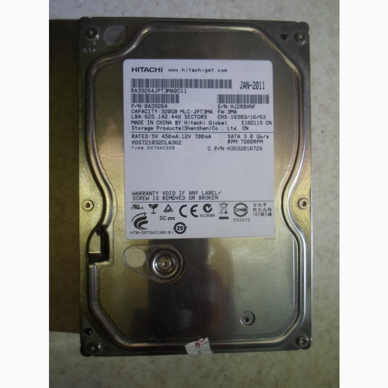 Фото 10. Продам жёсткие диски/винчестеры/HDD 320 Gb(Гб) 3.5/SATA. Исправны