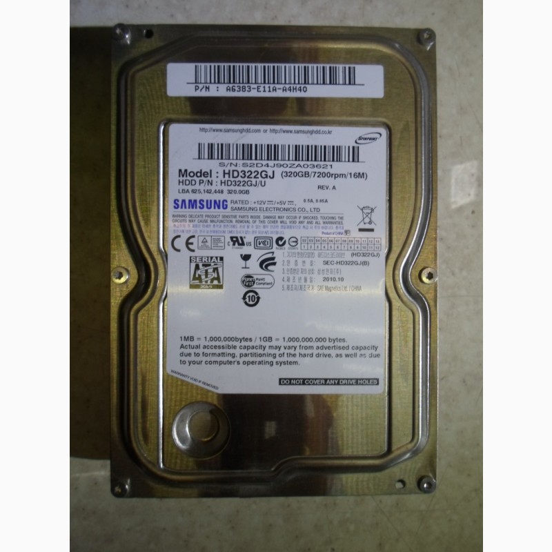 Фото 7. Продам жёсткие диски/винчестеры/HDD 320 Gb(Гб) 3.5/SATA. Исправны