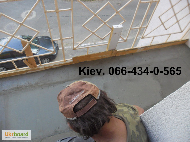 Фото 14. Устройство стяжки пола на балконе. Ремонт цементного пола. Киев