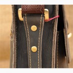 Продается кожаная сумка - мужской кожаный мессенджер, винтажная сырая лошадиная кожа