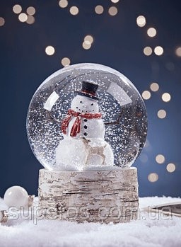 Фото 6. Музыкальный шар с блестками Санта и паровозик