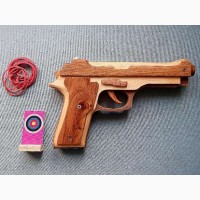 Деревянный пистолет-резинкострел Черный ястреб