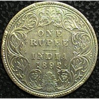 Британская Индия 1 рупия 1892 год СЕРЕБРО!!! НЕ ЧАСТАЯ