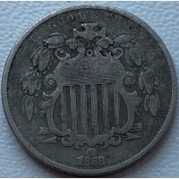 США 5 центов 1868 НЕ ЧАСТАЯ!!!!!! м121