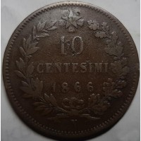Италия 10 чентезимо 1866 г
