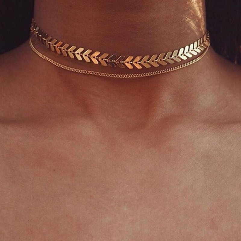 Фото 4. Женское двухслойное ожерелье на шею (цепочка)