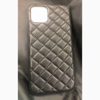 Чехол iPhone Quilted Leather Case iPhone XS Max X/Xs чорний еко-шкіра шалено мяка приємна