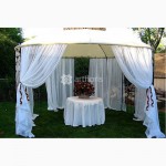 Свадебная драпировка стульев, столов, украшение тканью на свадьбу