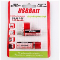 USB-батарейка аккумулятор АА-1450mA (цена за одну батарейку 80грн