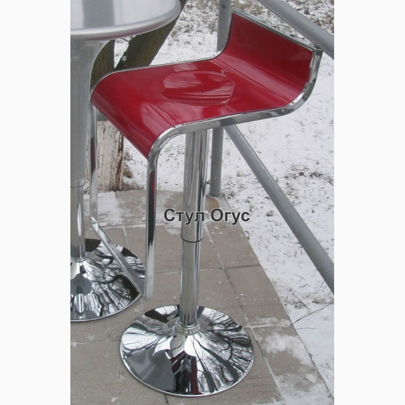 Фото 3. Барный стул огус красный пластик стул Ж8 красный бежевый кожзам