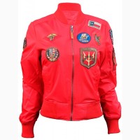 Жіночий бомбер Miss Top Gun MA-1 jacket with patches (червоний)