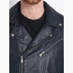 Кожаная куртка Usual Way темно-синяя Распродажа -10700