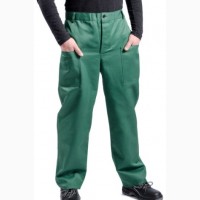 Костюм рабочий с брюками зеленый с лимонной кокеткой тк.Грета