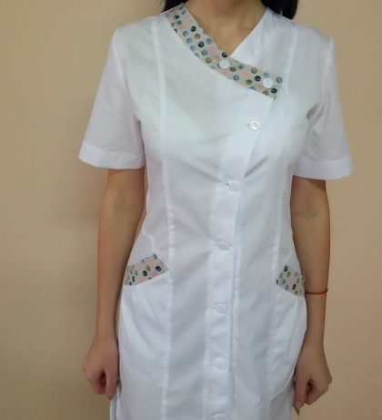 Фото 6. Женский медицинский халат Кати с коротким рукавом
