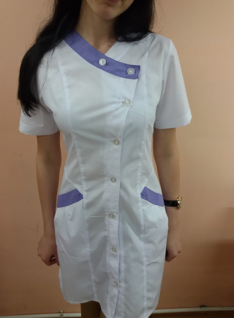 Фото 7. Женский медицинский халат Кати с коротким рукавом