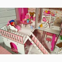 Деревянный кукольный домик для кукол Лол Солнечная Дача, 3 этажа