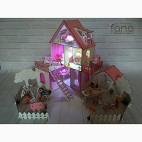 Деревянный кукольный домик для кукол Лол Солнечная Дача, 3 этажа