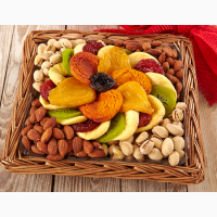 Подарочная упаковка удачный сет. Вкусные орешки и фрукты/ягоды 600g Подарочная упаковка