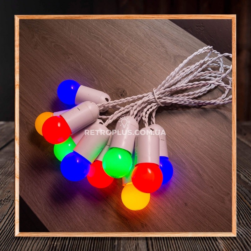 Фото 2. Ретро гирлянда Эдисона с разноцветными лампами 1.2Вт - гірлянда