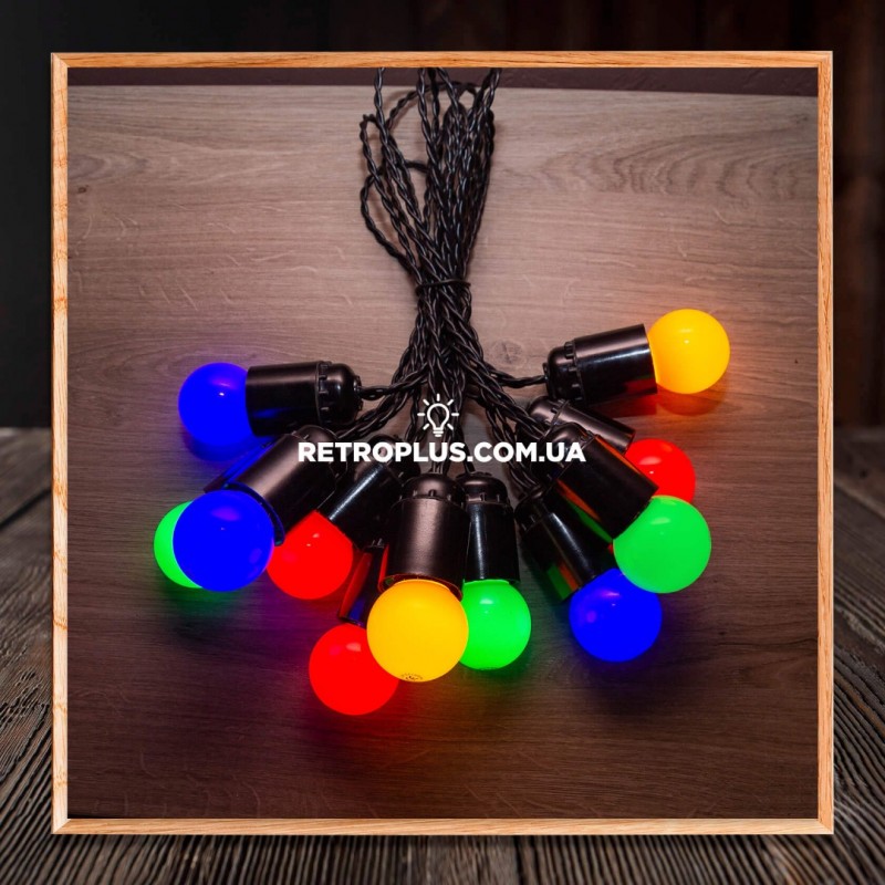 Фото 5. Ретро гирлянда Эдисона с разноцветными лампами 1.2Вт - гірлянда
