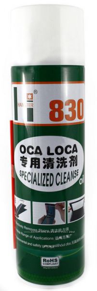 Фото 11. Очиститель от клея LOCA и OCA 830 (спрей) для ремонта мобильных