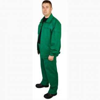 Костюм рабочий зеленый, куртка, полукомбинезон, 100% ХБ