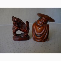 Винтажные маленькие деревянные статуэтки