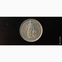 1/2 франка 1962г. Швейцария. Серебро