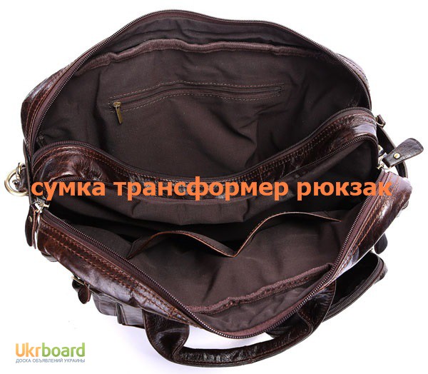 Фото 8. Кожаная мужская сумка John McDee трансформер рюкзак