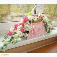 Букет сумка из живых цветов