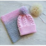 Зимний вязаный детский комплект:шапка и снуд, шапочка и хомут ручная работа вязание