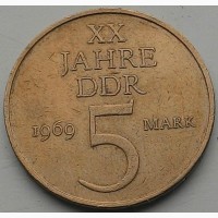 ГДР 5 марок 1969 год СОХРАН