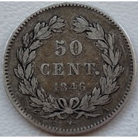 Франция 50 сантимов 1846 год СЕРЕБРО!! РЕДКАЯ