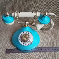 Телефонный аппарат дисковый из СССР, ретро телефон с часами. Целый. Ретро телефон