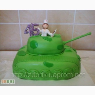 Праздничный торт на юбилей медсестры с танко-ремонтного завода
