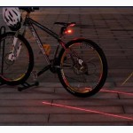 Задний вело фонарь 5 LED с двумя лазерами велосипед габарит моргалка