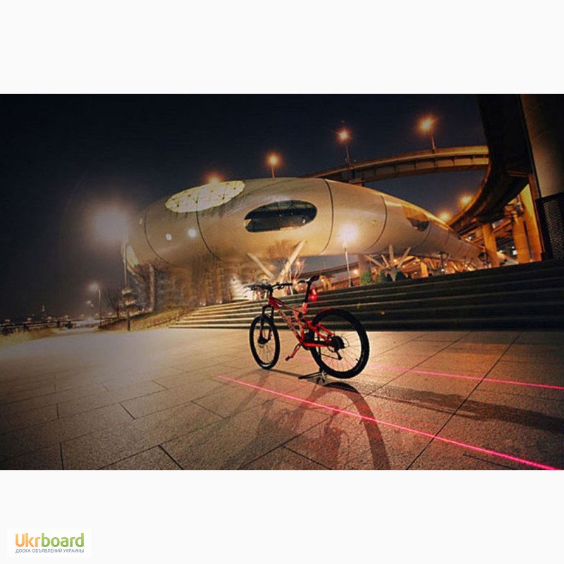 Фото 11. Задний вело фонарь 5 LED с двумя лазерами велосипед габарит моргалка