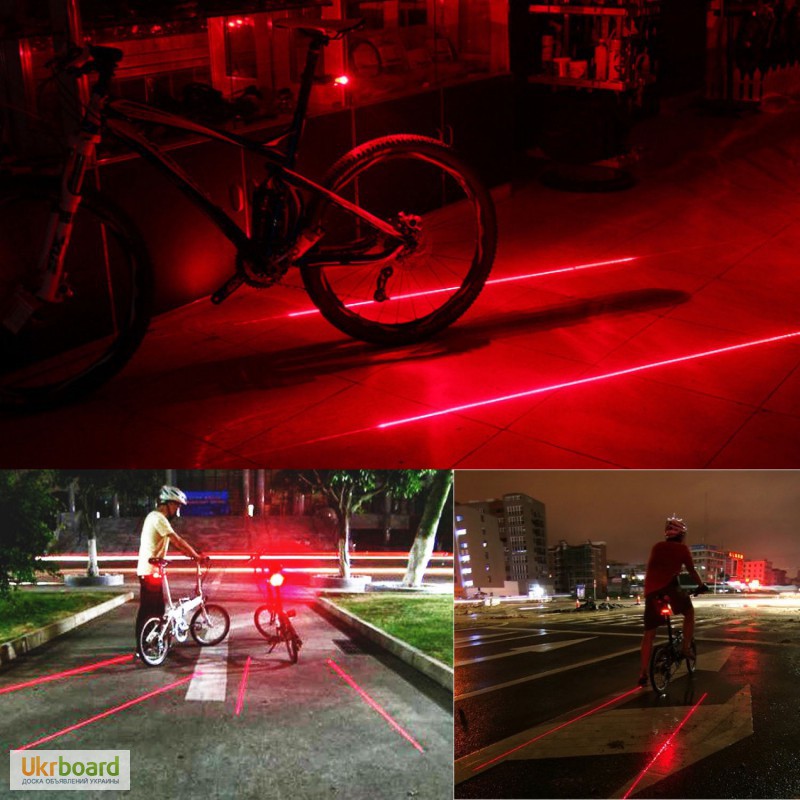 Фото 18. Задний вело фонарь 5 LED с двумя лазерами велосипед габарит моргалка