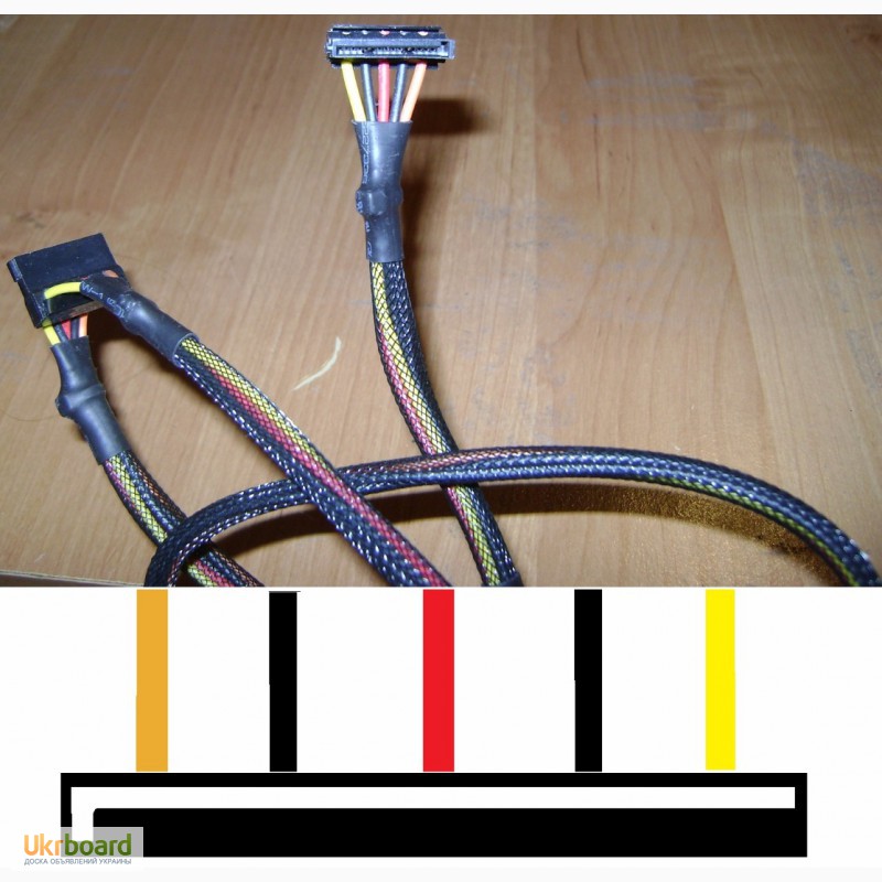 Фото 4. Модульный кабель SATA (тройной, 8pin) для блока питания